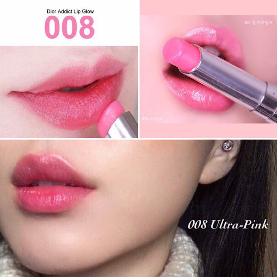 Son Dưỡng Dior Addict Lip Glow Màu 008 Ultra Pink